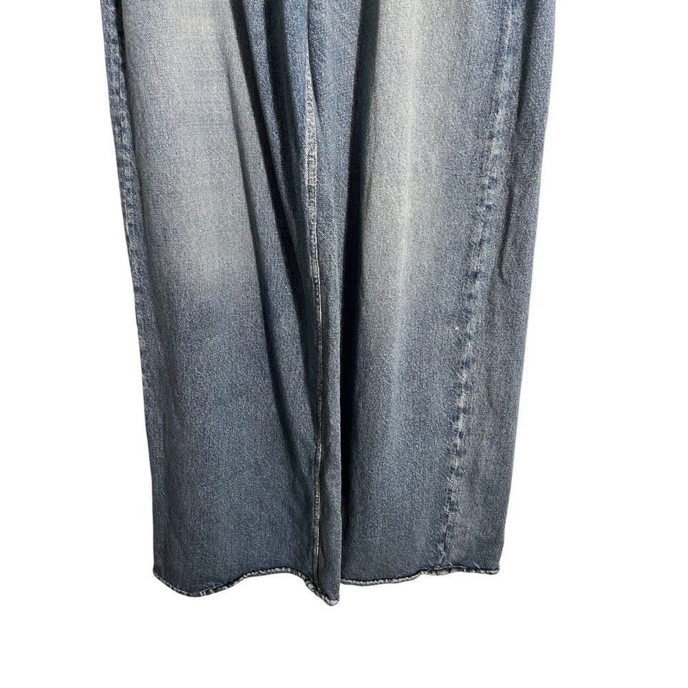 RAG & BONE Miramar Sofie Wide-Leg Pant Two-Tone Sweatpant Jeans Antonia Wash - Picture 6 of 14